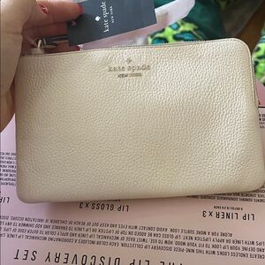 Kate Spade Ivory Leather Wristlet
